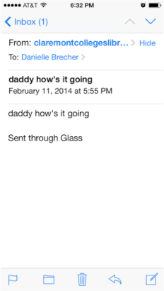 "daddy" email via google glass